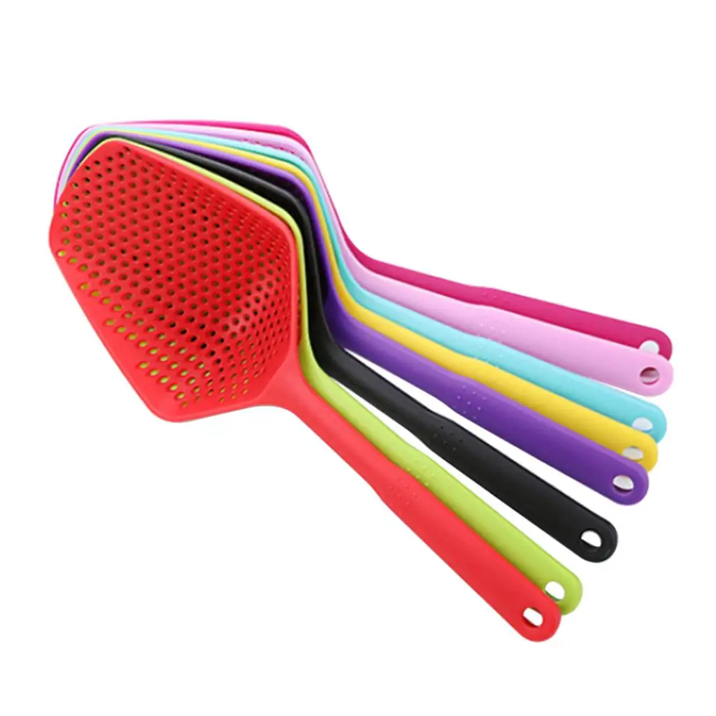 Scoop Colander Strainer Slotted Spoon, Large, Multi-color Can Choose Coffee Plastic Feed Scoop