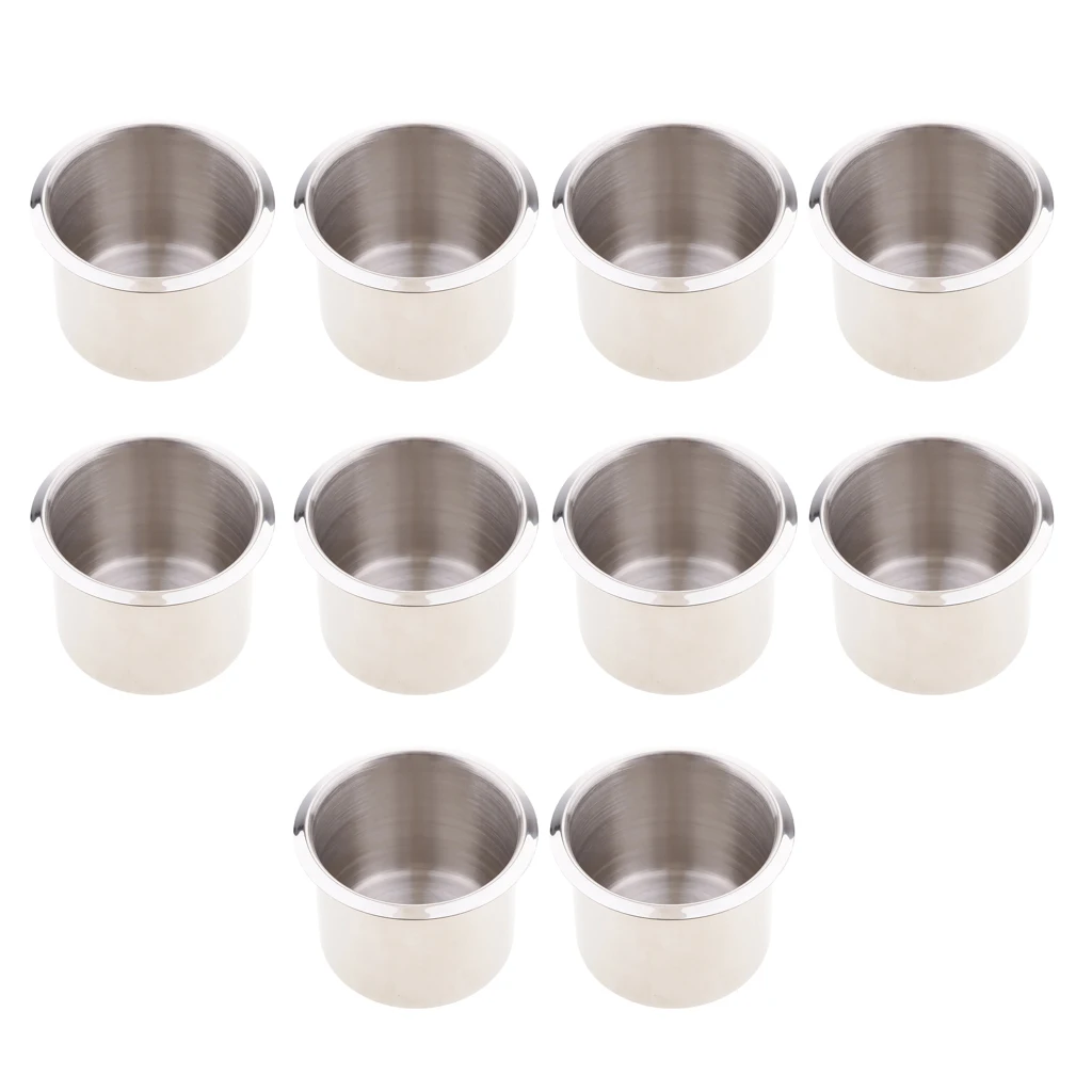 10 Pcs Universal Marine Boat Cup Holder 68x55mm Stainless Steel Drop In Drink Water Holder For RV Yacht Camper Trailer Motorhome 10 Pcs Universal Marine Boat Cup Holder 68x55mm Stainless Steel Drop In Drink Water Holder For RV Yacht Camper Trailer Motorhome