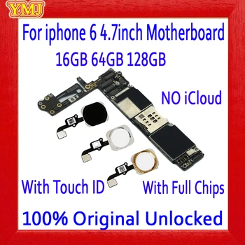 

Free iCloud for iphone 6 4.7inch Motherboard with/no Touch ID,Original unlocked for iphone 6 Mainboard Full Chips,100% Tested