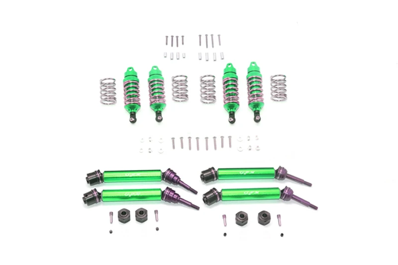 GPM TRAXXAS RUSTLER 4X4 VXL 67076-4 Bold Тип амортизатор+ 45# закаленный алюминиевый корпус CVD универсальный шарнир нижняя часть костюм - Цвет: Зеленый