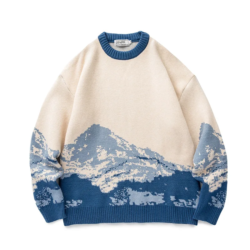TOLOER hombres Harajuku de montaña suéteres de invierno 2021 jersey para hombre Casual Jersey a la moda de las mujeres ropa Vintage par de desgaste
