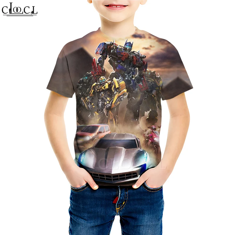 Kids T shirt 17 Одежда для маленькой дочки; футболка с рисунком супергероя Бамблби; футболки с короткими рукавами и 3D принтом для мальчиков и девочек; Повседневные детские топы для малышей - Цвет: Kids T shirt 17