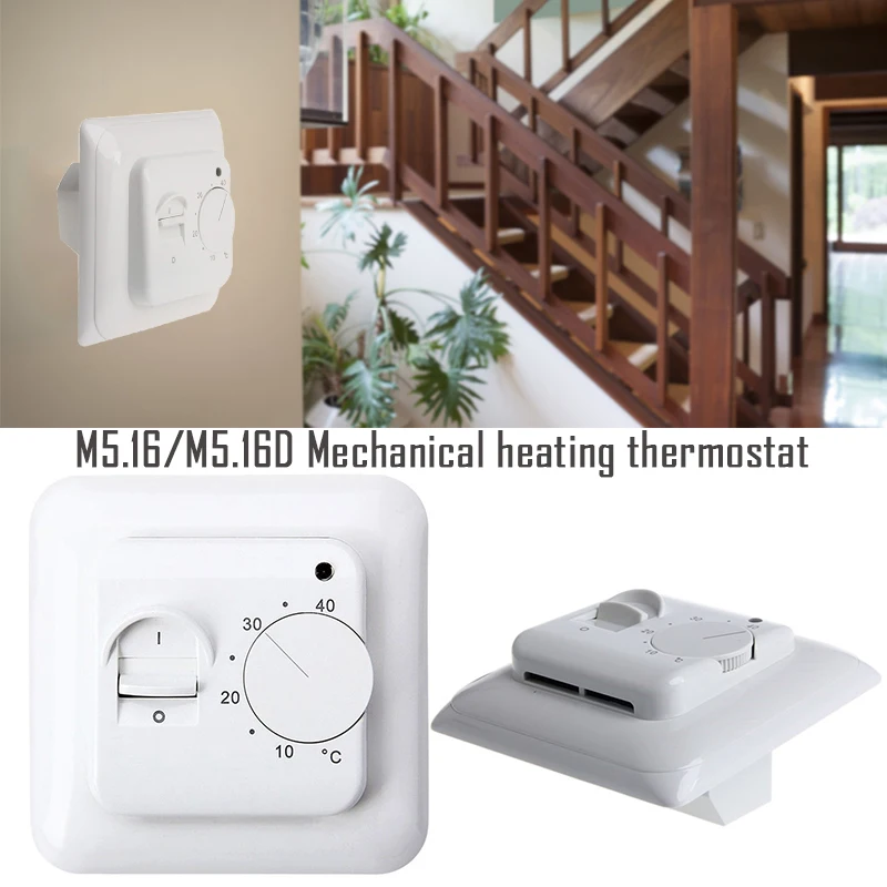 Junejour 220V 16A Mechanical Floor Heating Room Thermostat Warming Temperature Controller | Инструменты