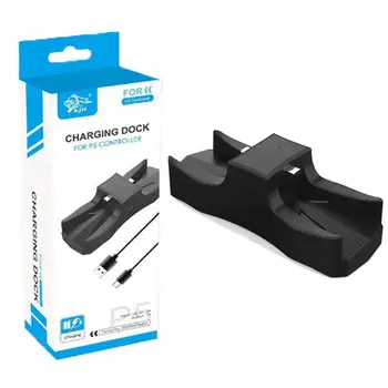 

Dual Slot Fast Charging Dock Gamepad LED Charger Station Stand Base Power Supply with Type C Cable for PS5 Wireless Controller