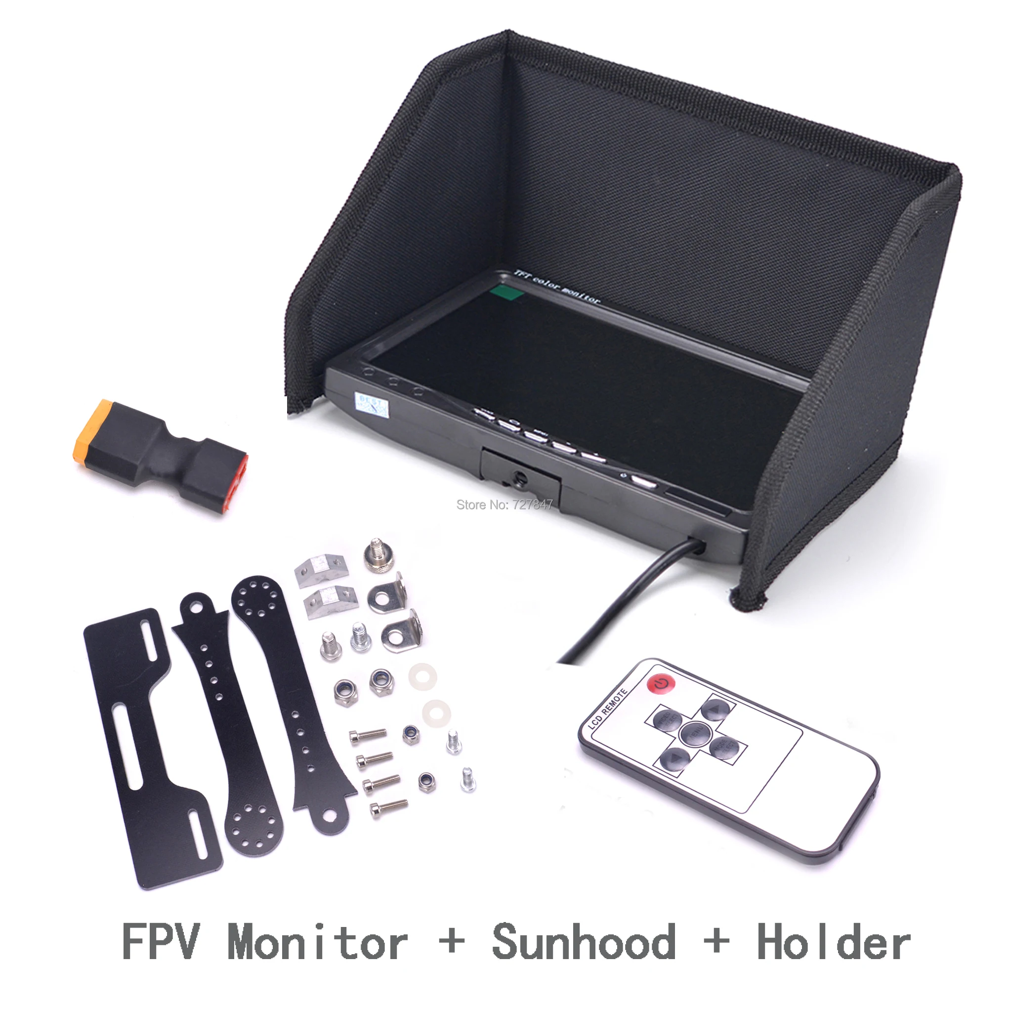 Newest IPS 7 inch LCD TFT FPV 1024 x 600 Monitor Screen Remote <br />control FPV Monitor Photography Sunhood for Ground Station-in Parts <br />