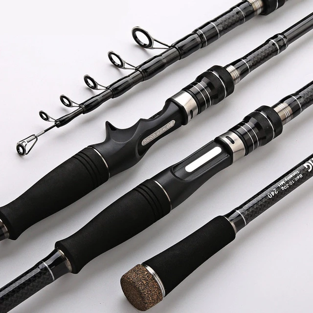 HFBIRDS Carbon Telescopic Fishing Rod Spinning Power MH  1.8/2.1/2.4/2.7/3.0/3.6m Ultra light Spinning Rod Fishing tackle -  AliExpress