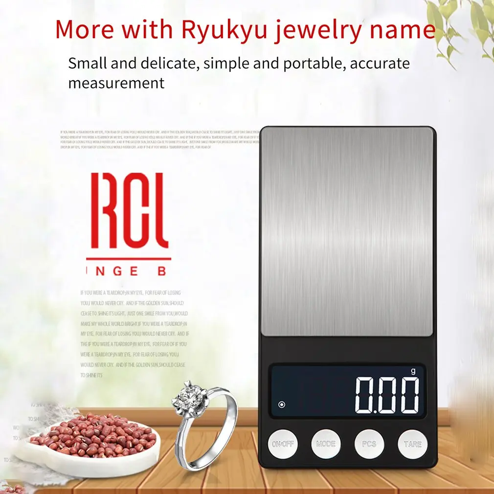 Pocket Jewelry Digital Scale Batteries Supply Portable Flat LED Electronic Scales With Tray 100/200g 0.01g