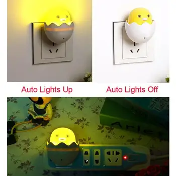 

Studyset Light Sensor Cute Yellow Bird Night Lamp Bed Light Home Office Decoration Gift (220V EU Specification)