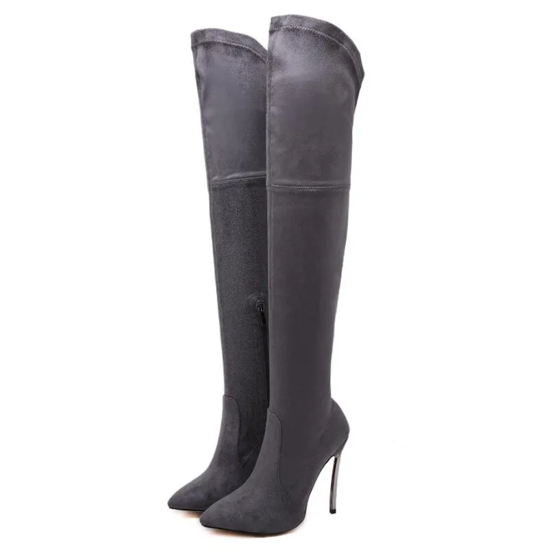 BBZAI New pattern Europe and America Superior quality Women's Boots 12cm Thin Heels Female money Pipe Dance botas mujer 34-42 43