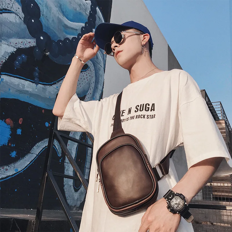

New retro purse men's small chest bag Korean men's bag tide men's bag
