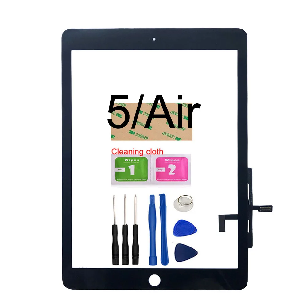 Для iPad 2/3/4/5/Air сенсорный экран A1395 A1396 A1397 A1416 A1430 A1458 A1474 A1475 сенсорный экран дигитайзер сенсор стеклянная панель - Цвет: For ipad5 Black Tool