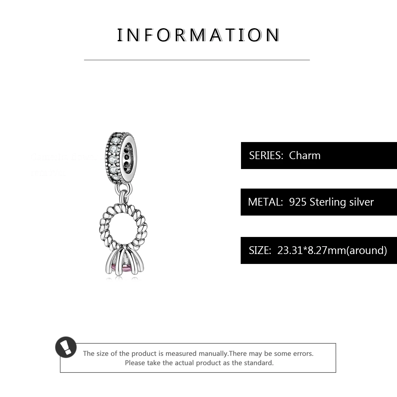 925 пробы Серебряное обручальное кольцо розовый CZ кулон бусины подходят Pandora шарм браслеты ювелирные изделия изготовление для подруги подарки