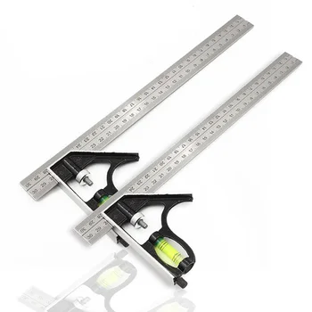 

Precise Stainless Steel Measuring Tools Aluminium Combination Square Diy Workshop Hardware Angle Spirit Level (300mm) C1626 b