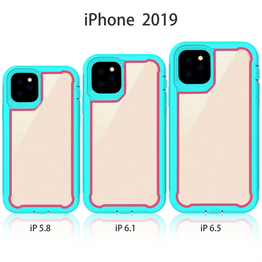 Для iPhone 11 Pro Max дюйма, гибридный сверхпрочный ударопрочный прозрачный чехол на заднюю панель, Гибридный двухслойный чехол с защитой 360 °