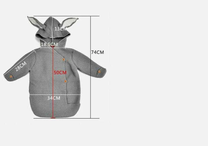 Детский милый вязаный спальный мешок с заячьими ушками, осенне-зимние теплые детские пеленки для младенцев, одеяло для коляски, спальный мешок для новорожденных
