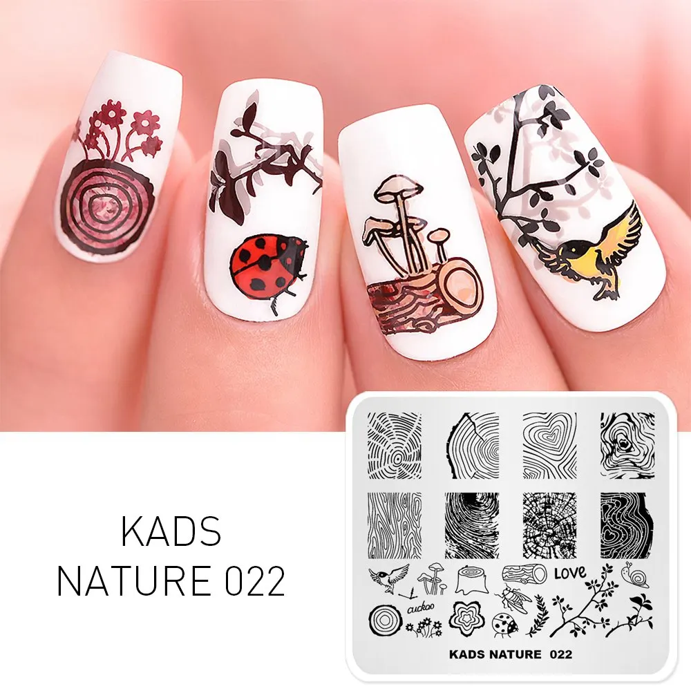 NATURE 022 KADS стемпинг Новое поступление пластины для стемпинга штамп для стемпинга стемпинг для ногтей штамп для ногтей трафареты для ногтей стемпинг пластины Рождество стиль для маникюра дизайн ногтей штамповка стэмпинг - Цвет: NATURE 022