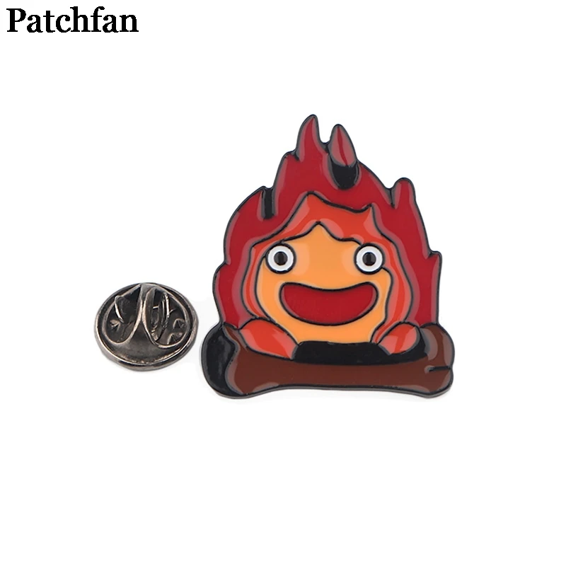 Patchfan Howl's движущийся замок кальцифер цинк галстук значки пункт рубашка сумка Одежда Кепка рюкзак броши для обуви украшения A2350