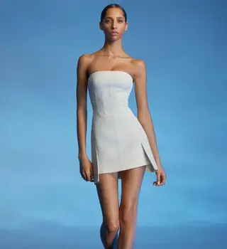 

Summer Fashion Sexy Strapless Backless White Bodycon Bandage Dress 2019 Designer Fashion Party Dress Vestido