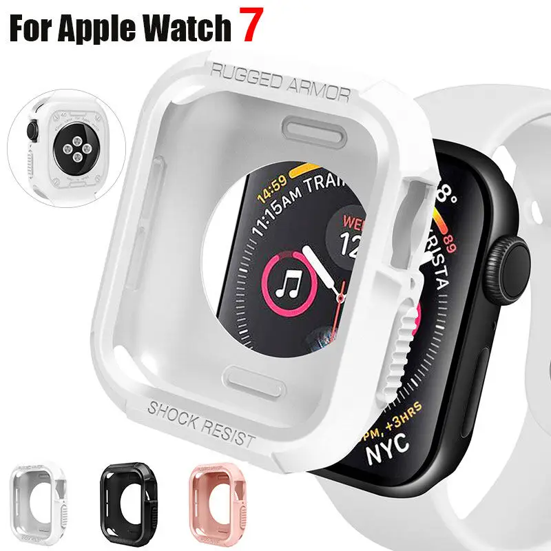 Противоударный силиконовый чехол для apple Watch 7 41 мм 45 | Наручные часы