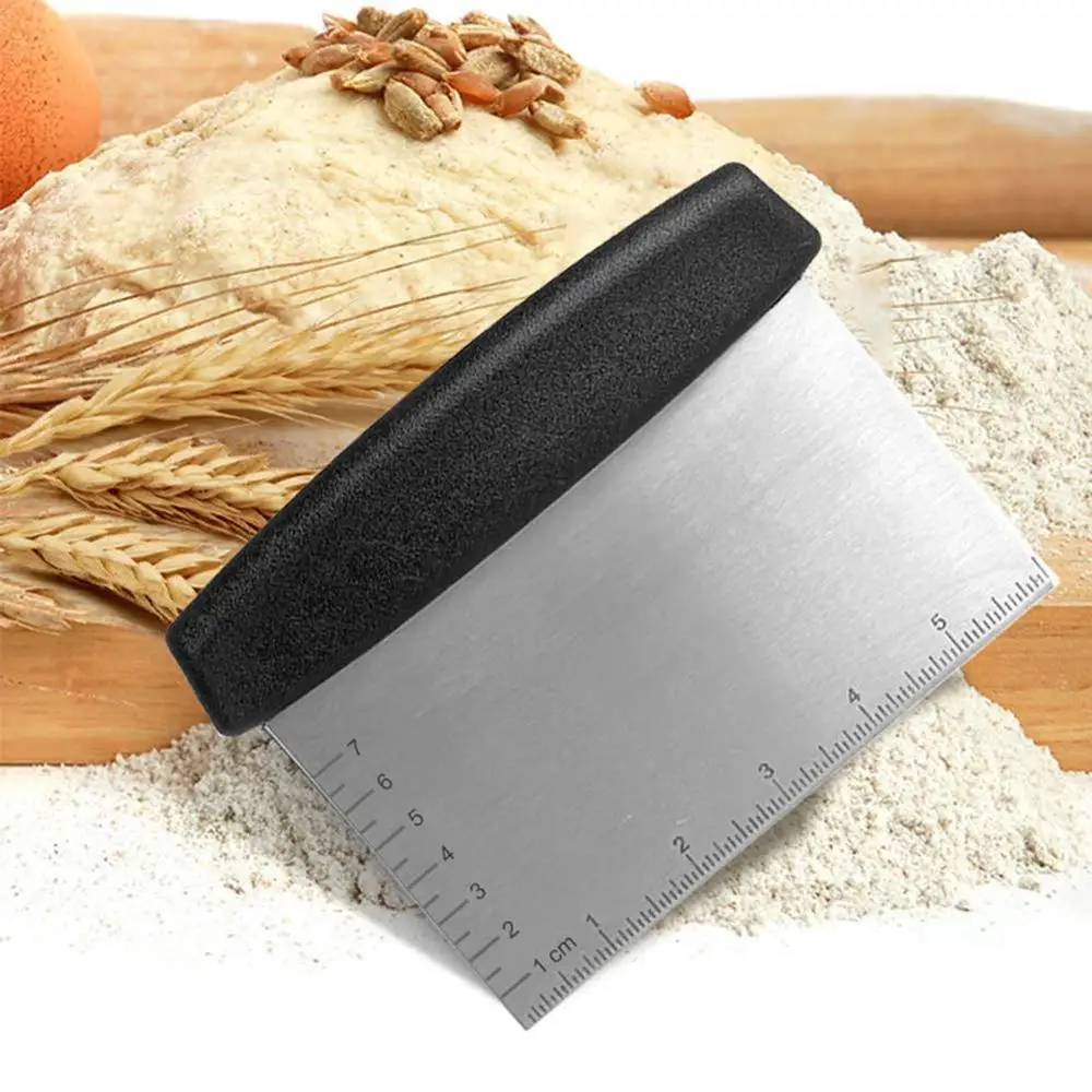 Bench Scraper Knife Stainless Steel Kitchen Pastry Metal Dough Cutter Icing Smoother Cake Decorating Scraper Dough Chopper dough scraper,dough cutter,cake scraper