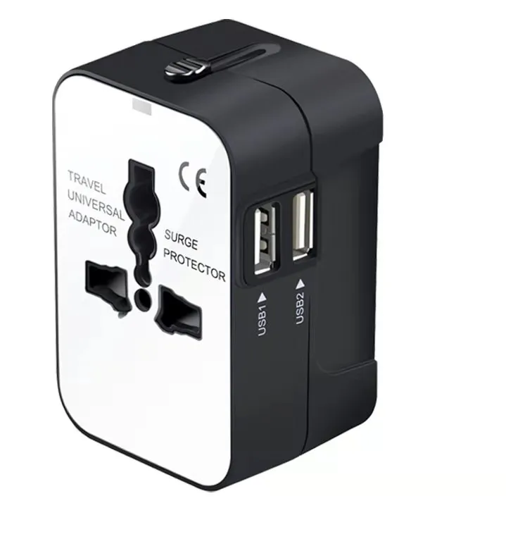 

power adapter carregador universal power adapter All-in-one with 6.0A 2 USB Worldwide Wall Charger for UK/EU/AU/Asia