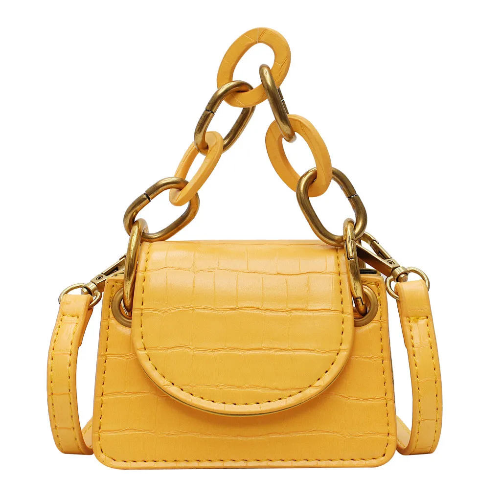 Европейский Повседневное Для женщин сумка модные женские туфли сумки через плечо обхват талии; Ширина плеч большой цепи сумки из натуральной кожи чехол для телефона Сумка Bolso Mujer# T1G - Цвет: Yellow
