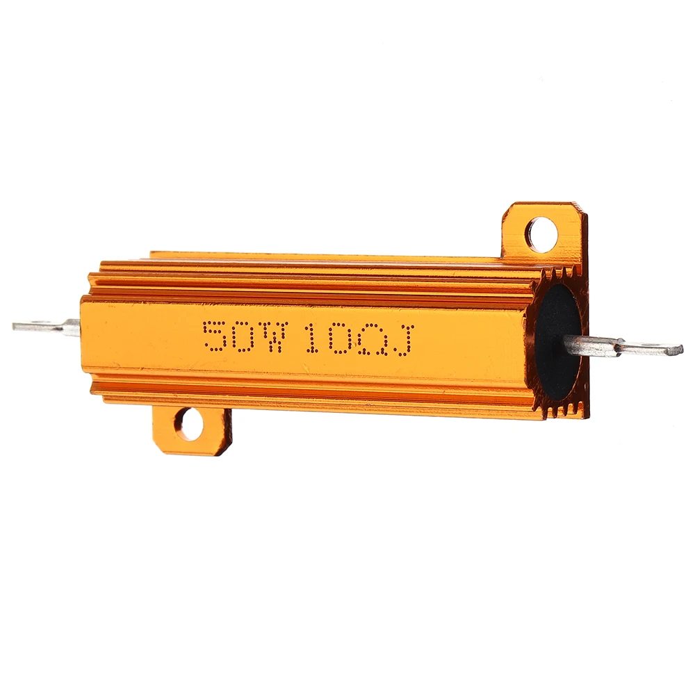 RX24 50 Вт 10R 10RJ металлический алюминиевый корпус резистор высокой мощности Золотой металлический корпус радиатор сопротивление резистор