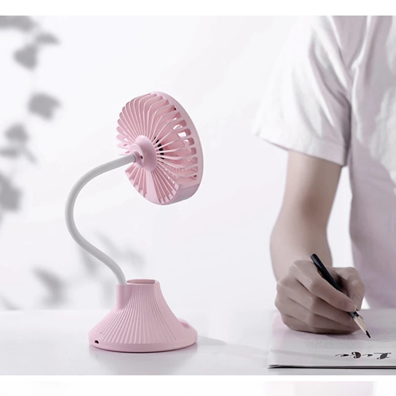 Usb перезаряжаемая настольная лампа вентилятор для обучения студентов многофункциональный держатель для ручек настольная лампа вентилятор для дома и офиса лучший подарок
