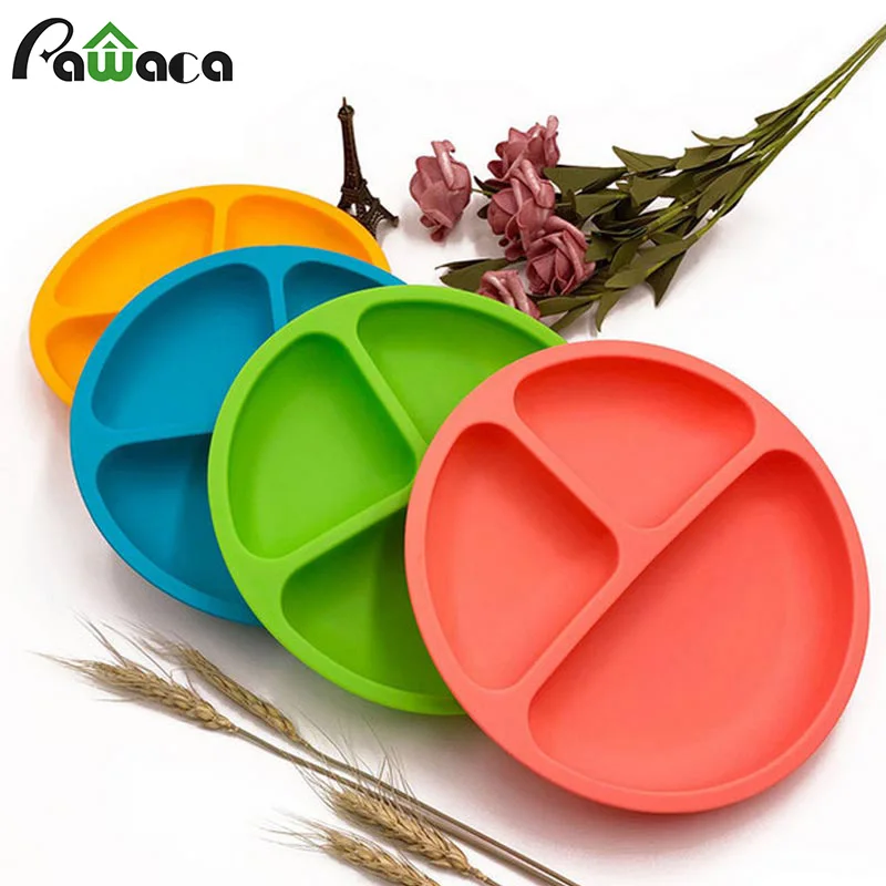 

Baby Silicone Dining Plate BPA Free Lovely Smile Face Lunch Tableware Kitchen Fruit Dishes Children Feeding Dinner Plates Bowls