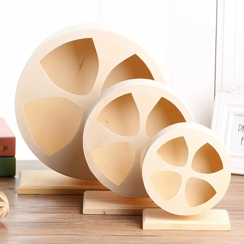 HobbyLane Wooden Silent font b Pet b font Exercise Running Wheel Toy for Golden Hamster Hedgehog