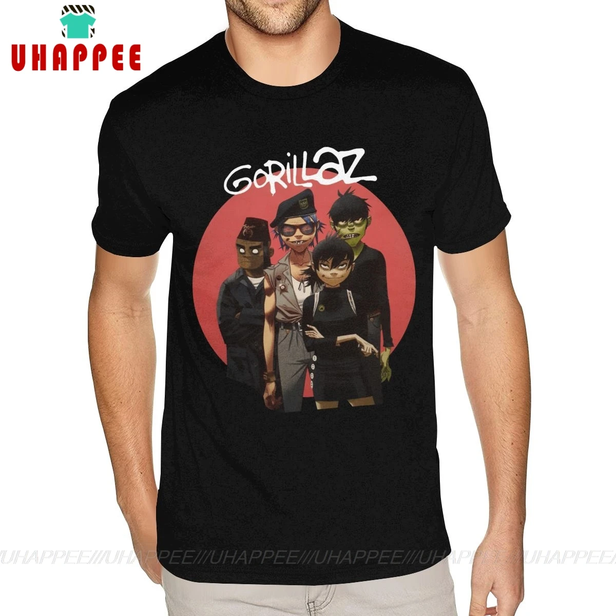 Gorillaz Human Tour Humanz мужские футболки из хлопка|Футболки| |