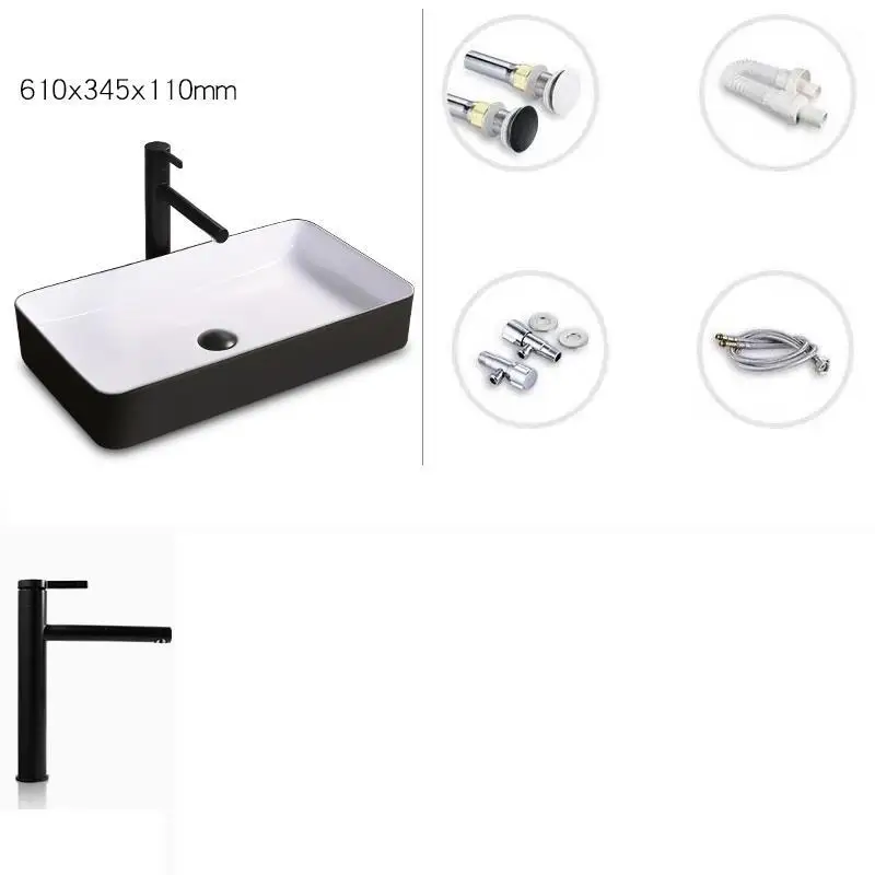 Version V Banyo Da Appoggio Bassin Black De Waschbecken Wasbak Sobre Encimera Cuba Para Pia Banheiro ванная раковина Lavabo умывальник - Цвет: Version V