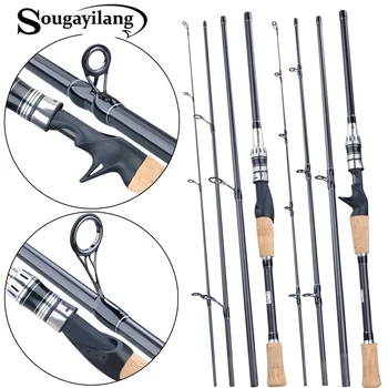 

Sougayilang Carbon Spinning Casting Fishing Rods with 24 Ton Carbon Fiber Latest Serpentine Reel Seat Ultra Light Pesca Pole