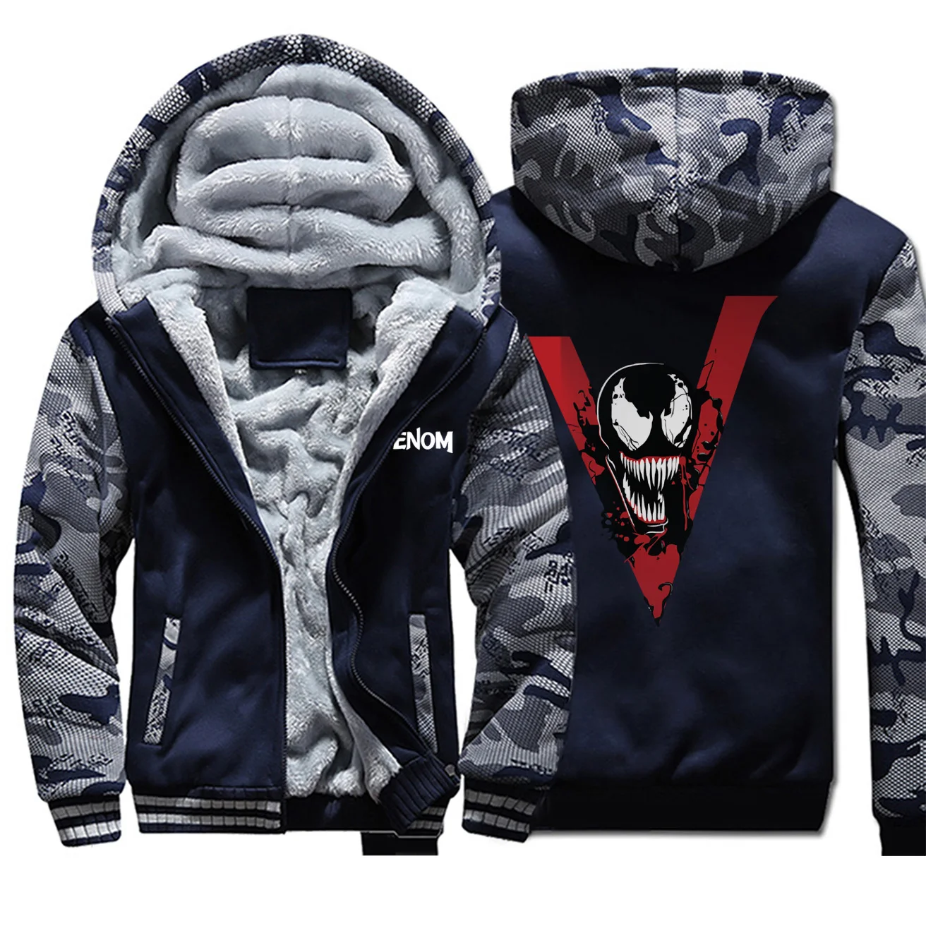 Venom Cool Super Hero, зимние толстовки с героями мультфильмов Marvel, Мужская камуфляжная спортивная одежда, новые толстовки, забавное пальто, плотная модная одежда