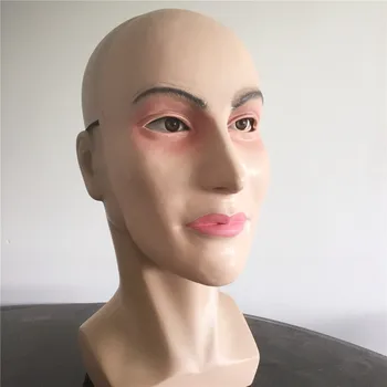 

Female Real Mask CD Masks Disguise Prank Halloween makeup costume Realistic silicone cross dressing Hitman mask Latex