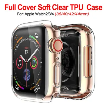 

Soft Screen Protective Case for Apple Watch 2 3 4 Clear TPU Full Protection Cover 38MM 40MM 42MM 44MM Housing for iWatch