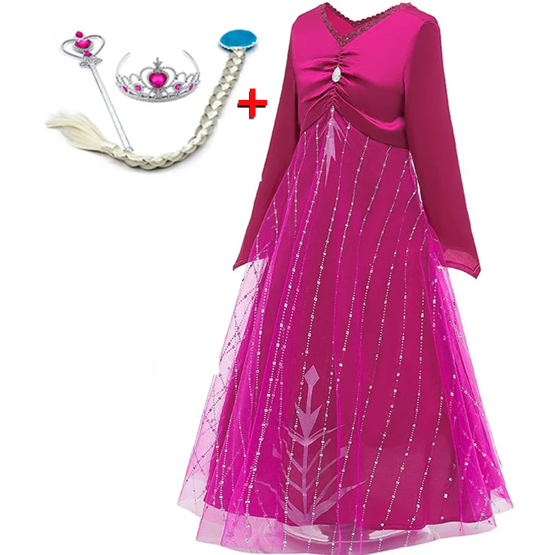 Mei Red Christmas Elsa Princess Dress For Girls Kids Dresses For Elegant Evening Party Dresses Flower Girls Wedding Long Lace Children - Цвет: Mei Red
