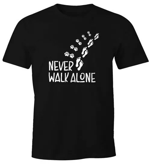 

Summer Casual Man T Shirt Good Quality T Shirt Never Walk Alone Hund Pfoten Hundepfoten Pfotenabdrucke T Shirt