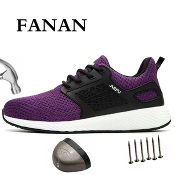 

FANAN New Men Steel Toe Work Safety Shoes Steel Toe Anti-smashing Puncture-Proof Ultra-light Soft Bottom Sneakers Free Shipping