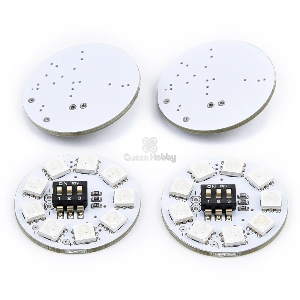7 Colors X8/16V RGB LED Light Round Board For FPV Multicopter Drone Race TW