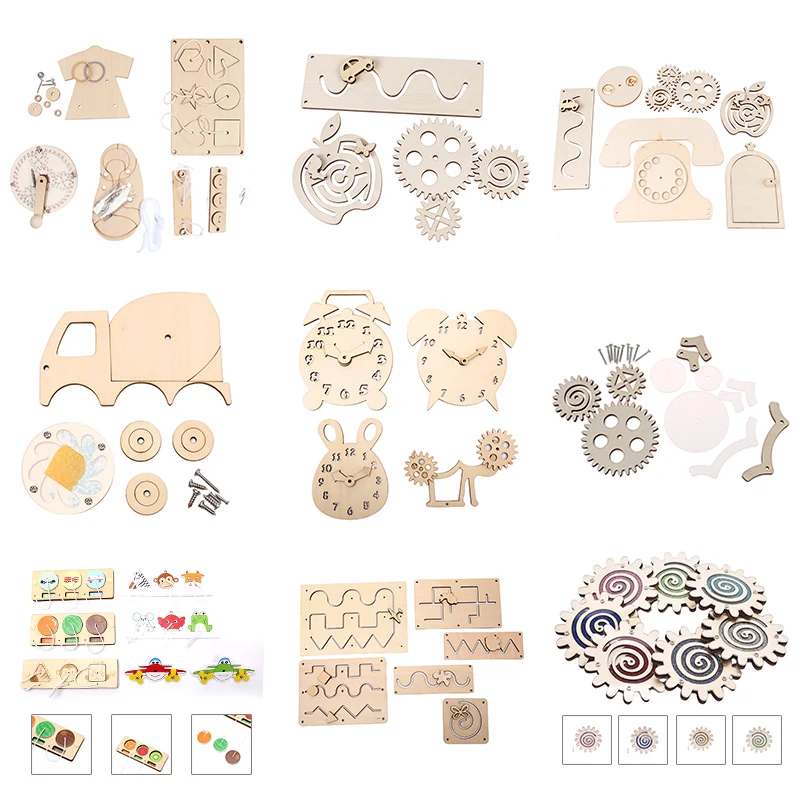 Baby DIY Busy Board Toys Montessori Sensory Activity Board Accessories Fine Motor Skill Latch Lock Cognition Toy Games