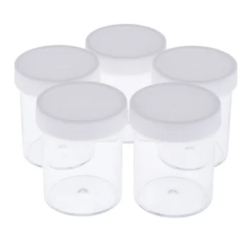 

5Pcs Empty Plastic Cream Lotion Storage Container Jar Bottles for Lip Balm Cream Nail Glitters Nail Art Container Jars 120g
