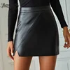 Benuynffy Black PU Leather Womens Skirts 2022 Autumn Winter Sexy High Street Bodycon Mini Skirt Female High Waist Skirt New ► Photo 1/6