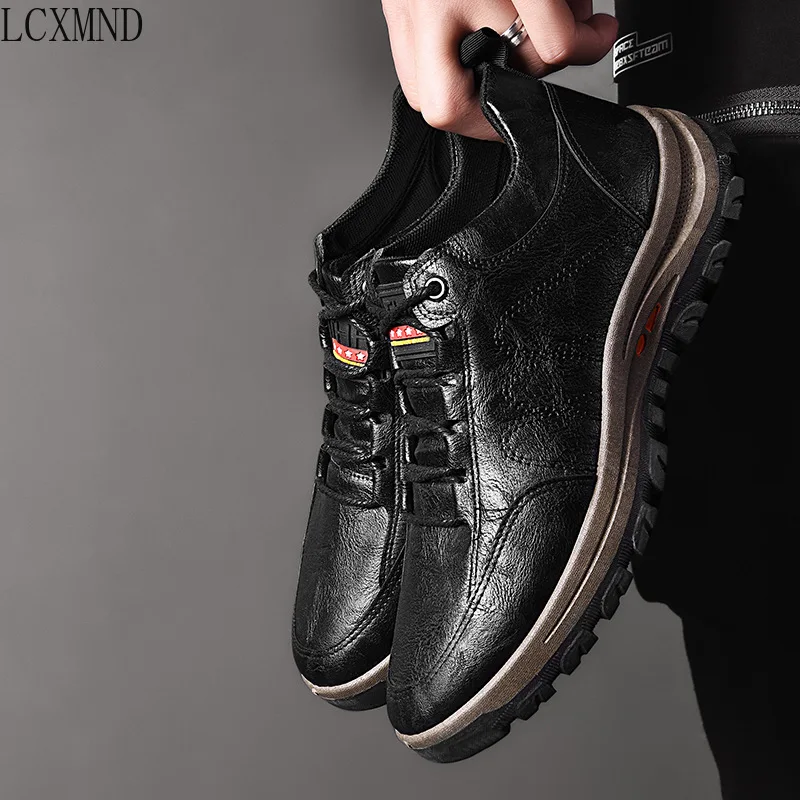 Spring and Autumn New Men's Sports Casual Shoes Increase In Height, Men's Shoes Plus Cashmere Shoes, Men's Hiking Shoes 39-44