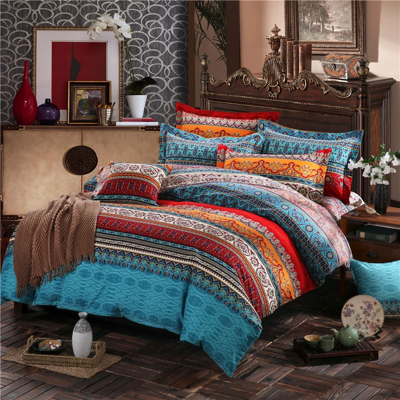 Ethnic style wave quilt quilt 3d luxury bedding set boho quilt ...