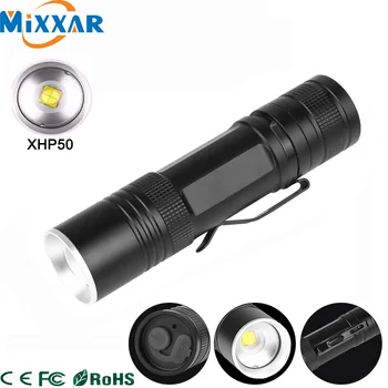 

ZK20 LED flashlight XHP50 Tactics flashlights Waterproof Torch Super Bright lanterna use 26650 battery for camping Cycling