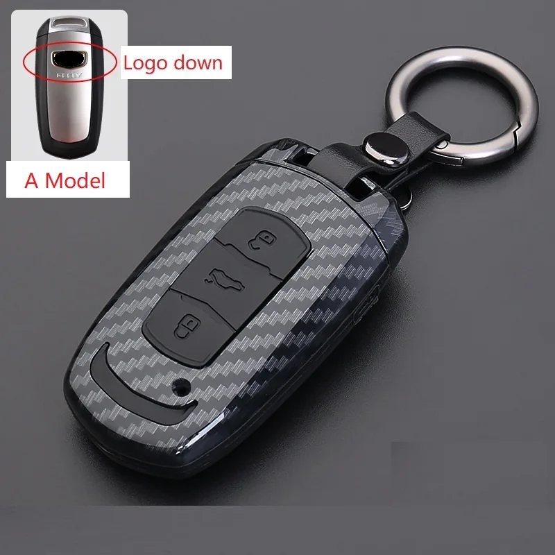A carbon black Силикон из углеродного волокна чехол для ключей Geely Atlas Boyue NL3 Emgrand X7 EmgrarandX7 EX7 SUV GT GC9 borui Автомобильный Дистанционный чехол для ключей - Название цвета: A carbon black