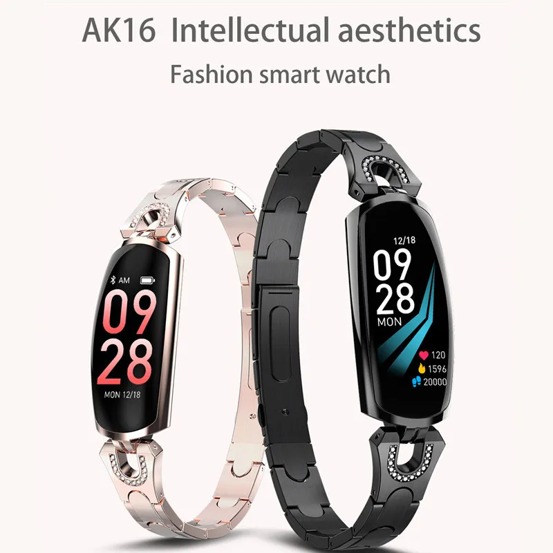 AK16 Smart Bracelet Women Activity Fitness Tracker Heart Rate Monitor Blood Pressure IP67 Waterproof Smart Wristband