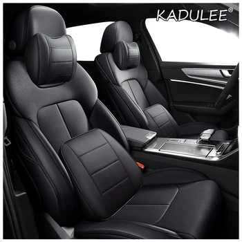 

KADULEE Custom Leather car seat covers For Jaguar XJ XF XE E-PACE XFL XEL Automobiles Seat Covers car seats protector