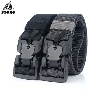 

FDBRO Battle Belt Magnetic Buckle Tactical Belt Military Adjustable True Nylon Belt Man Outdoor Hunting Training Accessories